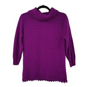 ⚡️Beeline Fashions Vintage 60s Size M Purple Cowl Neck Sweater Dainty Knitwear